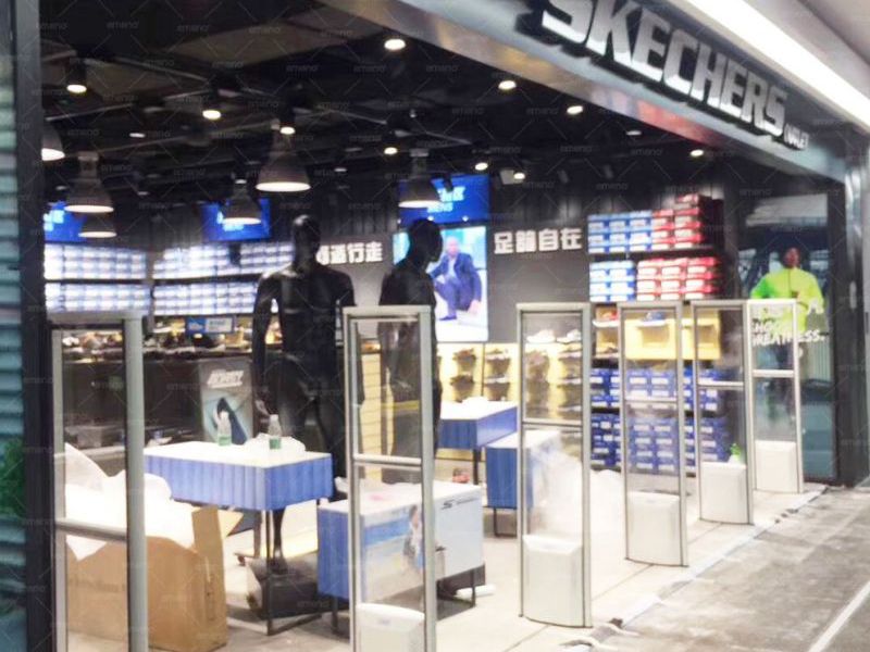 Skechers markako zapata-dendak kubiko edertasun AM6208 lapurreten aurkako gailua instalatu du